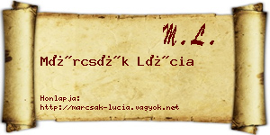 Márcsák Lúcia névjegykártya